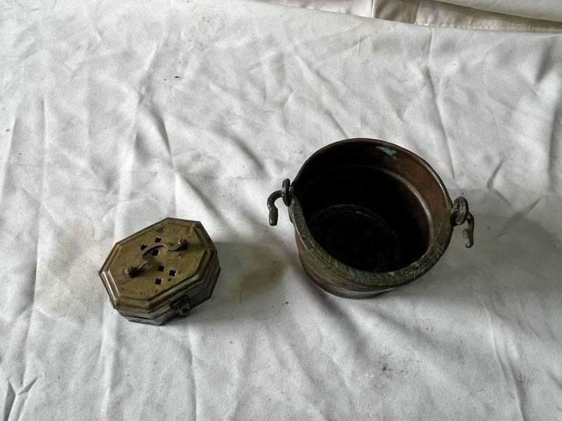 Hielera de cobre y bronce e incensario para los incensios - imagen 2