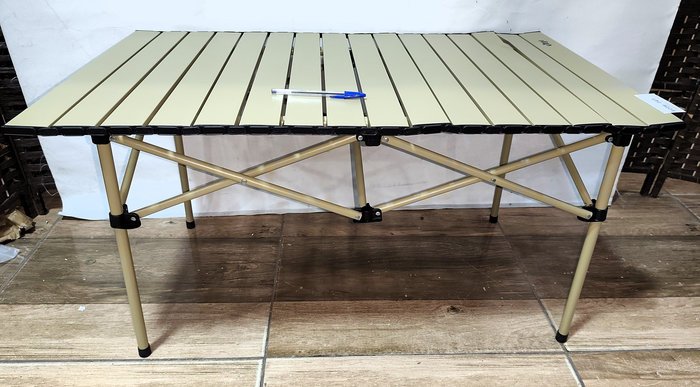 Mesa Plegable de Camping Arye Beige Esterillada 96x55cm