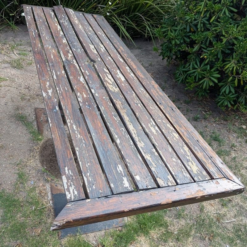 Mesa y banco de madera para exterior - imagen 6