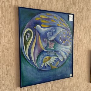 Lote anterior: Cuadro con Marco Azul, Diseño de Paloma y Elementos Celestiales