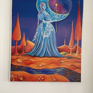 Lote siguiente: Reproducción "Mujer Lunar" sobre Tela 50x70 cm