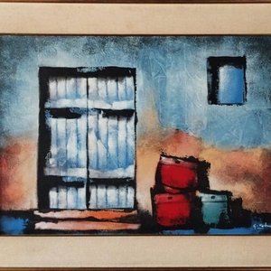Lote anterior: Óleo sobre Fibra "Puerta Azul" Atribuido a G. Corbo 70x50 cm