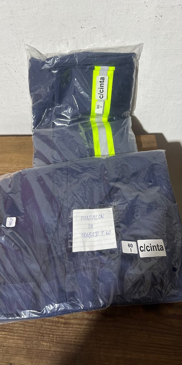 2 Pantalones de Trabajo Talle 60 Azul Marino con Tiras Reflectivas