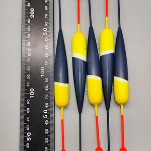 Lote de 5 Boyas de Pesca Alargadas Azul y Amarillo - imagen 7