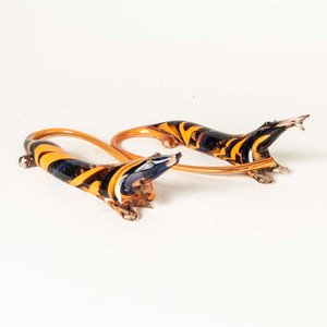 Lote siguiente: Par de Figuras de Vidrio Murano Estilo Animal