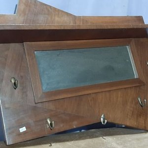 Perchero de Madera con Repisa y Espejo Biselado - imagen 2