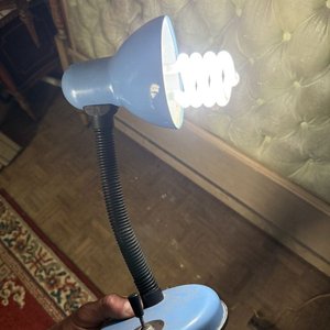 Lámpara de Escritorio Azul Metálica con Cuello Flexible - imagen 7