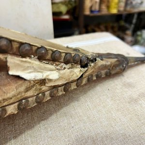 Fuelle Antiguo de Chimenea en Madera y Cuero con Terminaciones Metálicas - imagen 2