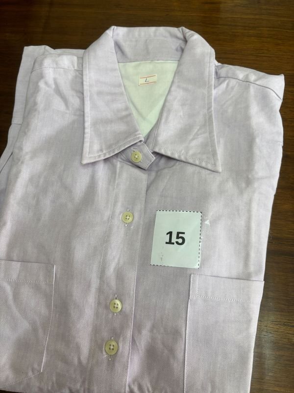 Camisa Manga Larga Lila Pastel Talle L Nueva