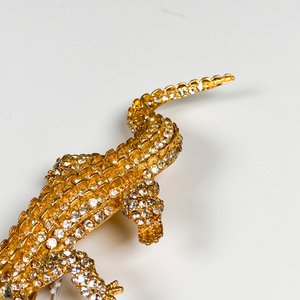 Prendedor Fantasía Grande Diseño Lagarto con Brillantes Dorados - imagen 4