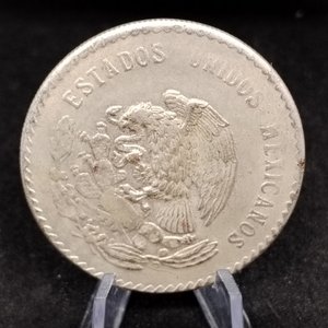 Moneda Mexicana 5 Pesos Plata 1939 Falsa de Época - imagen 3