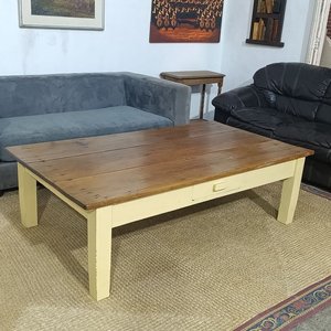 Mesa de Centro Rústica de Madera de Pino Brasil con Cajón - imagen 6