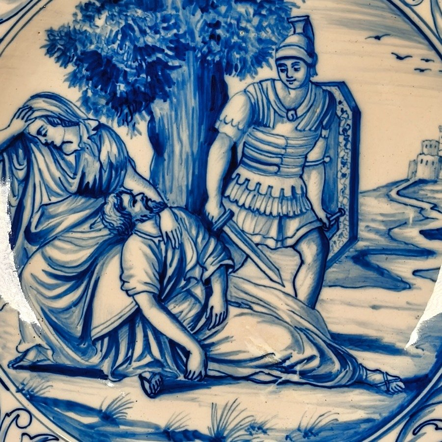 Plato decorativo en cerámica vidriada pintado a mano - imagen 4