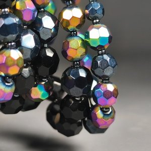 Pulsera Elástica Multicolor de 5 Vueltas con Gemas de Vidrio Facetadas - imagen 5