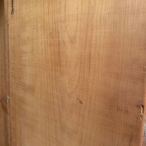 Ropero Antiguo de Roble Pintado con Espejo Ovalado y Cajones - imagen 9