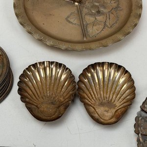 Lote de Bandejas y Platos de Metal Plateado Estilo Antiguo - imagen 10