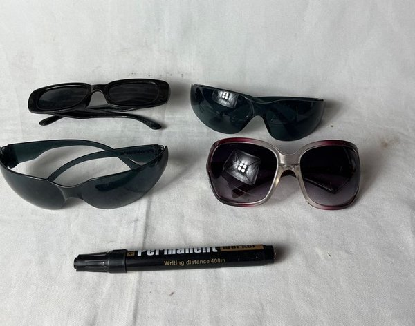 Lentes de Sol Negros y Transparentes - Pack de 4