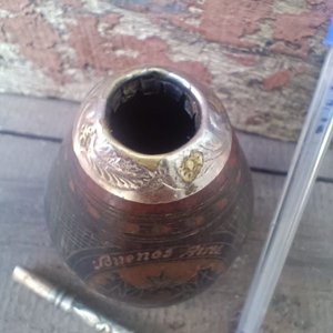 Antiguo Mate con Boquilla de Plata y Oro, Ideal Decoración - imagen 1