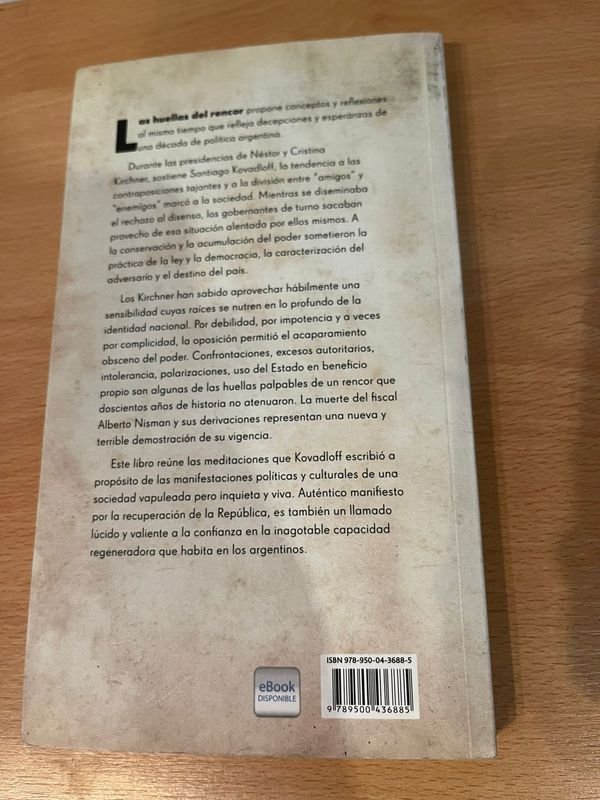 Libro Las Huellas del Rencor de S. Kovladoff - imagen 2