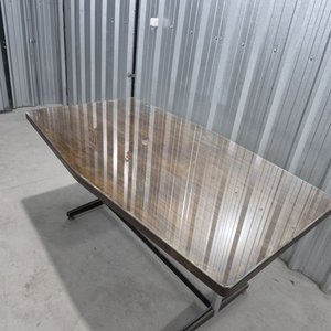 Mesa Rectangular con Tapa de Madera y Vidrio - imagen 6