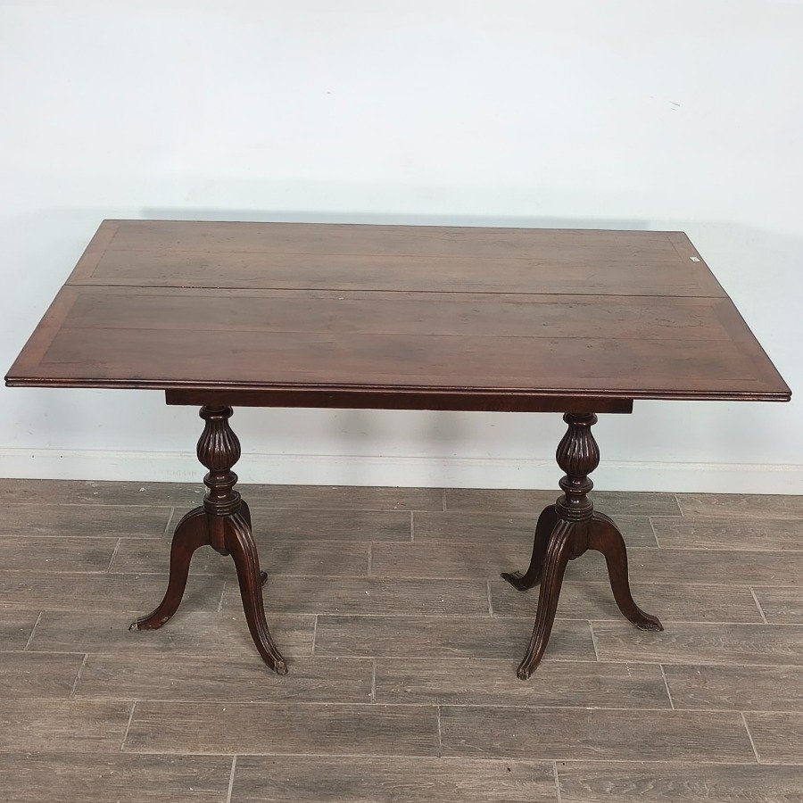 Mesa libro estilo Sheraton en cedro con dos cajones - imagen 10