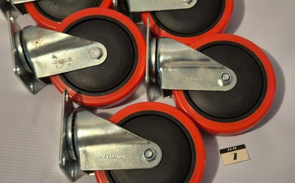 Ruedas giratorias de poliuretano y metal de 5 pulgadas - imagen 4