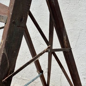Escalera de Tijera de Madera Antigua - imagen 2
