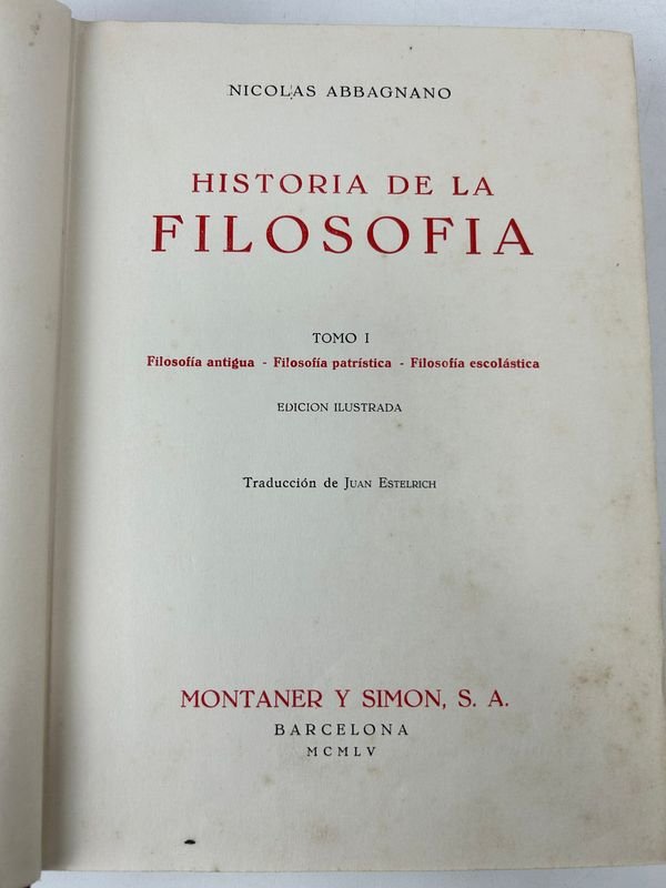 Historia de la filosofía en 3 tomos por Nicolas Abagnano - imagen 2
