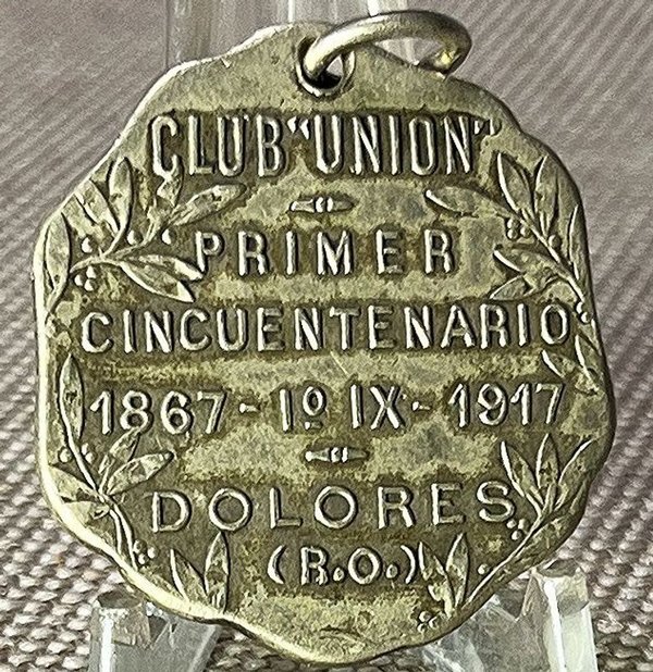 Medalla Club Unión Primer Cincuentenario Dolores 1917 - imagen 1