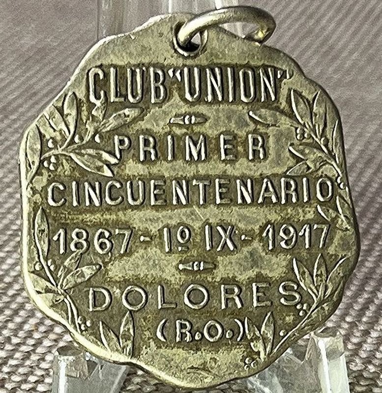 Medalla Club Unión Primer Cincuentenario Dolores 1917