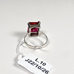 Anillo de Plata 925 con Piedra Rubí Talla Rectangular - imagen 4