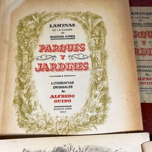 Carpetas con Láminas de Parques y Jardines de Buenos Aires - Litografías Originales de Alfredo Guido (1947) - imagen 4