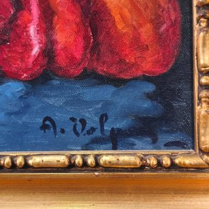 A. Volpe - Naturaleza Muerta con Alcachofas y Pimientos, Óleo sobre Lienzo - imagen 4