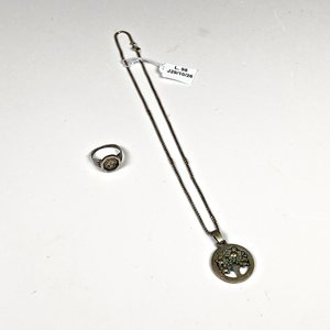Conjunto de Cadena de Plata con Colgante Árbol de la Vida y Anillo a Juego - imagen 2