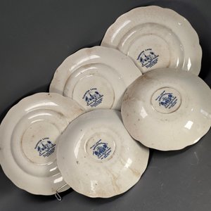 Lote de 5 Platos de Loza Inglesa "Teddington Locks" - Palissy Pottery - imagen 7