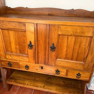 Alacena Antigua de Madera con Puertas y Cajones - imagen 12