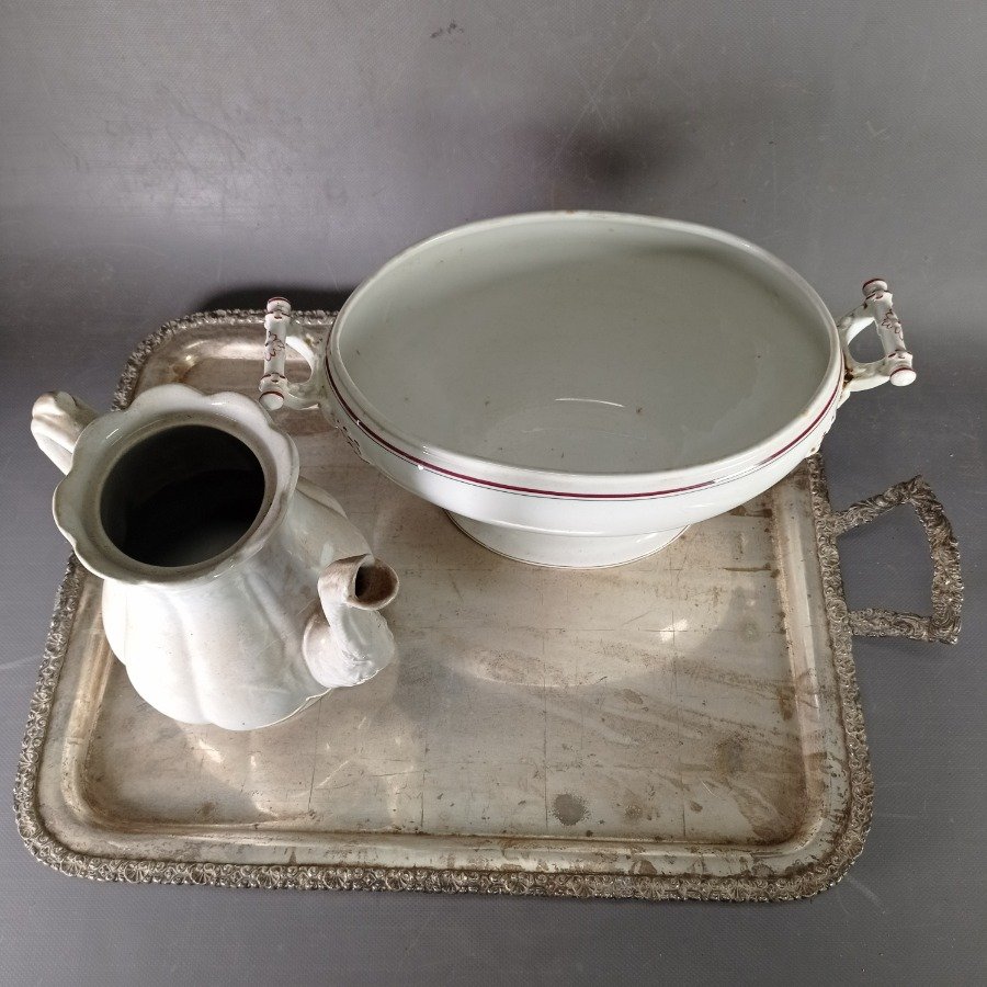 Platos de porcelana y plata para servir - imagen 3