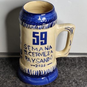 Lote siguiente: Jarra Cerámica "Semana de la Cerveza Paysandú" 59 Edición y Homenaje a Aníbal Sampayo