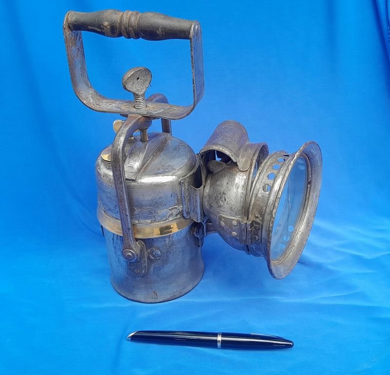 Antiguo Farol de Minero a Carburo Inglés The Premier Lamp & Engineering Co. Ltd.