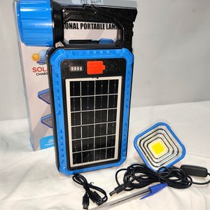 Foco LED Multifunción Recargable Solar y Corriente con Linterna y Panel - imagen 3