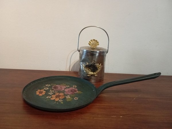 Sartén de hierro decorativa con hielera - imagen 5