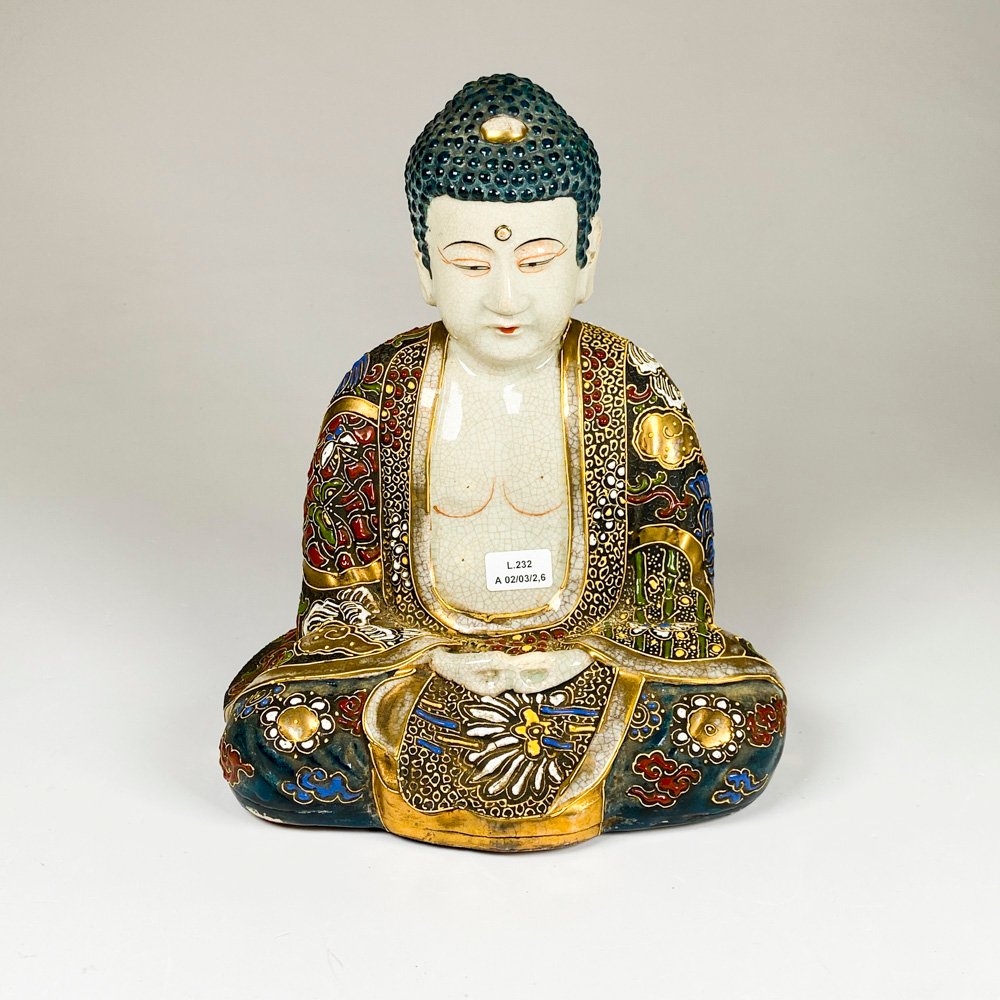 Lote anterior: Figura buda de loza satsuma, altura 28 cm