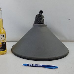 Pantalla Lámpara Colgante Cónica Gris Mate Metal Esmaltado Interior Blanco - imagen 4