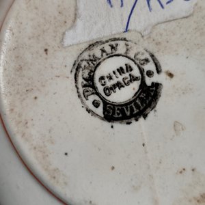 Antiguo Pistero "Pickman & C°" La Cartuja de Sevilla Decorado a Mano - imagen 9