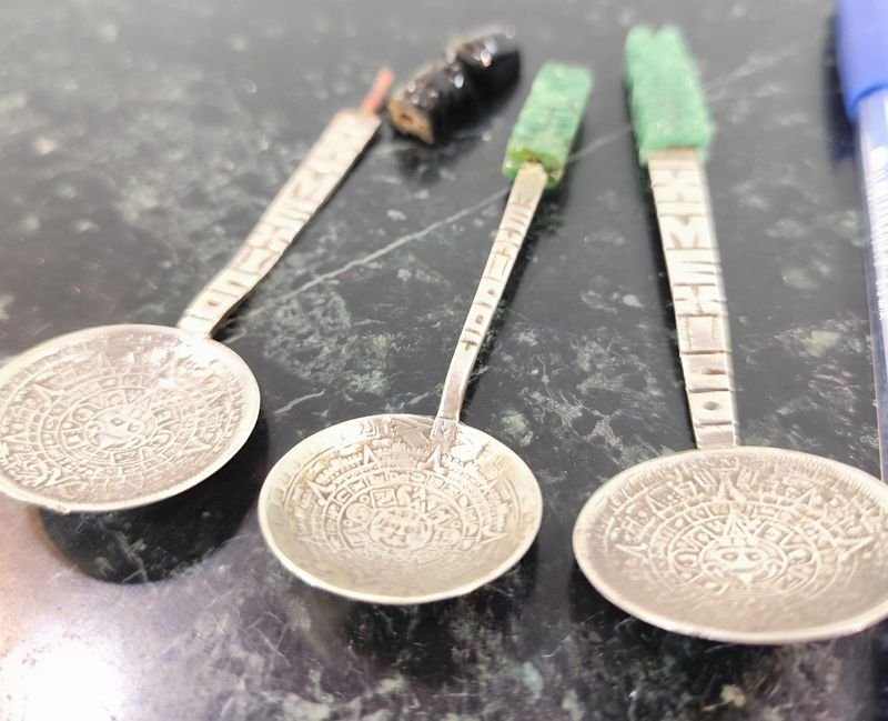 Tres cucharitas de plata mexicana 925 en excelente condición - imagen 2