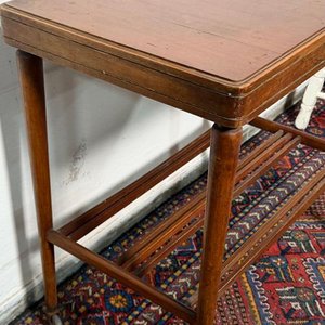 Mesa Auxiliar Vintage de Madera con Ruedas - imagen 2