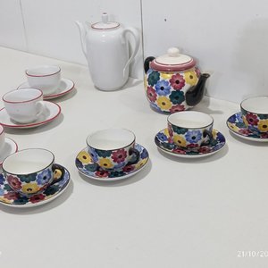 Juego de Té/Café de Loza y Cerámica Alemana y Olmos - imagen 4