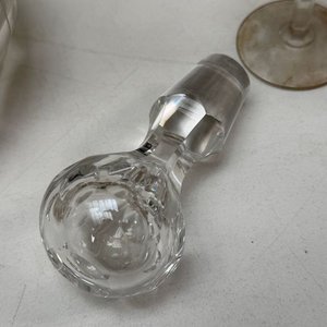 Juego de Cristalería Fina: Copas Verdes y Transparentes, Jarras y Decantador Val Saint Lambert - imagen 15