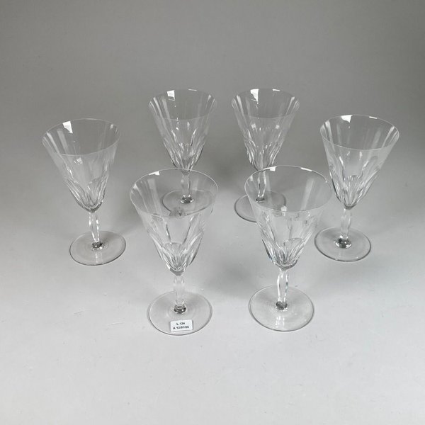 Lote siguiente: Seis copas de cristal Orrefors para agua, alturas 18 cm