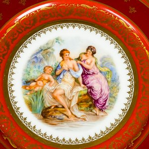 Plato de porcelana Limoges damas, diámetro 28 cm - imagen 3